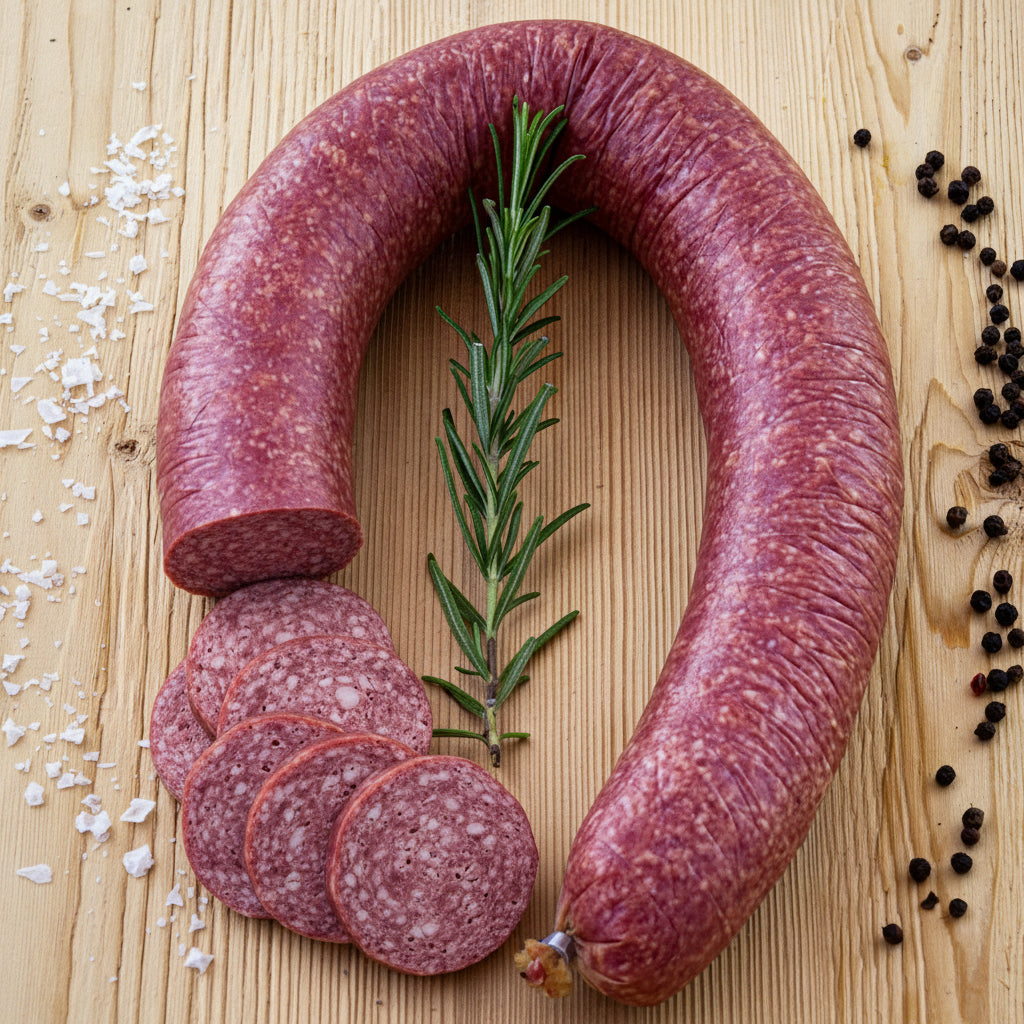 Knoblauchwurst im Ring mit Rindfleisch, 750g