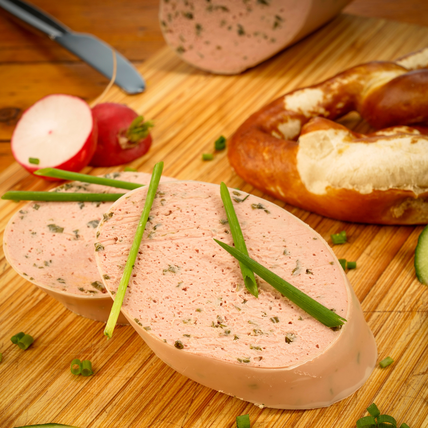 Delikatess- Leberwurst mit Kalbfleisch und Schnittlauch