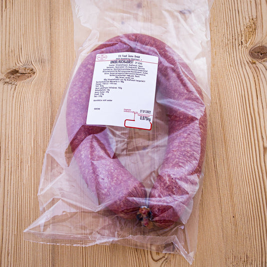 Knoblauchwurst im Ring mit Rindfleisch, 750g